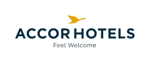 Logo of prestigious hotel brand Accor Hotels, showcasing our extensive partnership with leaders in the hospitality industry.