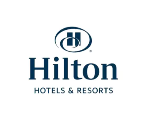 Logo of prestigious hotel brand Hilton, showcasing our extensive partnership with leaders in the hospitality industry.